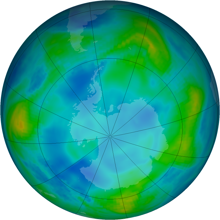 Antarctic ozone map for 30 May 1985